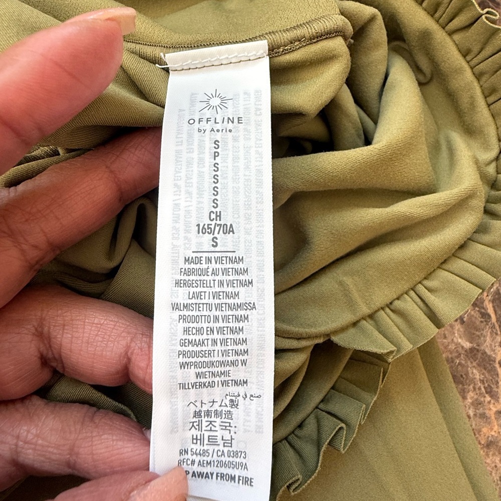 Offline By Aerie Real Me Xtra High Waisted Crossover Legging Olive Size S - Picture 7 of 9